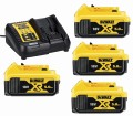 DeWalt Zestaw zasilający 18V akumulator 4x5Ah DCB184 ładowarka