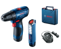 Bosch Wiertarko-wkrętarka 12V 30Nm 2x2Ah GSR 120-LI + GLI 12V-300